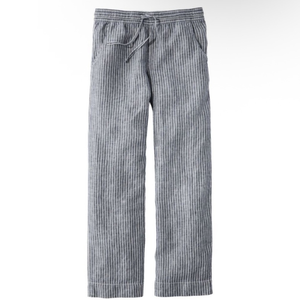 L.L. Bean Charcoal Pinstripe Wide Leg Pants
